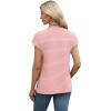 imageXIEERDUO Womens Tops V Neck Cap Sleeve Loose Fit Tee Shirts Summer Spring 2025 EyeletPrintedStriped a