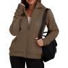 imageXIEERDUO Womens Zip Up Hoodies Sweatshirt Fleece Jackets 2024 Fall Fashion Outfits Winter ClothesCoffee