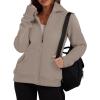imageXIEERDUO Womens Zip Up Hoodies Sweatshirt Fleece Jackets 2024 Fall Fashion Outfits Winter ClothesKhaki