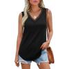 imageXIEERDUO Womens Lace V Neck Tank Tops Summer Spring Sleeveless Shirts Casual Flowy Clothes Trendy Outfits S3XLBlack