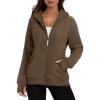 imageXIEERDUO Womens Zip Up Hoodies Sweatshirt Fleece Jackets 2024 Fall Fashion Outfits Winter ClothesCoffee