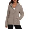 imageXIEERDUO Womens Zip Up Hoodies Sweatshirt Fleece Jackets 2024 Fall Fashion Outfits Winter ClothesKhaki