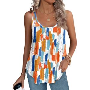 imageXIEERDUO Womens Tank Tops Spaghetti Strap Camisoles Eyelet Embroidery Scoop Neck TopsO Colorful