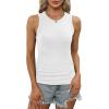 imagePlus Size Tops for Women Fashion High Neck Racerback Workout Solid Color Undershirt Shirts Black White Green 2XL