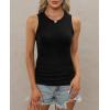 imagePlus Size Tops for Women Fashion High Neck Racerback Workout Solid Color Undershirt Shirts Black White Green 2XL