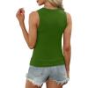 imagePlus Size Tops for Women Fashion High Neck Racerback Workout Solid Color Undershirt Shirts Black White Green 2XL