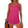 imageWomens Tank Tops Racerback Loose Shirts for Women Summer19hotpink