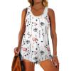 imageWomens Tank Tops Racerback Loose Shirts for Women Summer50white Flower