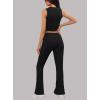imageXIEERDUO Lounge Sets For Women 2 Piece Casual Y2K Outfits Sleeveless Cropped Tank Top Fold Over Flare Pants Set TracksuitsBlack