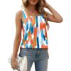 imageXIEERDUO Summer Tank Tops for Women Square Neck Loose Fit Casual Fashion Flowy Sleeveless02colorful