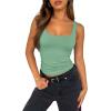 imageXIEERDUO Womens Square Neck Fitted Tank Tops Double Layer Seamless Slim Fit Shirts 2025 Basic Spring SummerC Double Layer Tank Tops Green