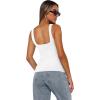 imageXIEERDUO Womens Square Neck Fitted Tank Tops Double Layer Seamless Slim Fit Shirts 2025 Basic Spring SummerC Double Layer Tank Tops White