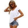 imageXIEERDUO Womens Summer Tank Tops Casual Sleeveless Tops Loose Fit Ruffle Shirts102white