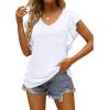 imageXIEERDUO Womens Summer Tank Tops Casual Sleeveless Tops Loose Fit Ruffle Shirts102white