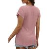 imageXIEERDUO Womens Summer Tops Cap Sleeves Eyelet Fabric Tshirts V Neck Tank Tops Loose Fit07pink