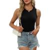 imageXIEERDUO Womens Summer Tops Racerback High Neck Tank Tops Casual Soft Basic Slim Fit Sleeveless 2 Pack002 Pack Black White