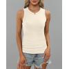 imageXIEERDUO Womens Summer Tops Racerback High Neck Tank Tops Casual Soft Basic Slim Fit Sleeveless 2 Pack012 Pack Black Beige