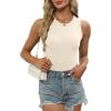 imageXIEERDUO Womens Summer Tops Racerback High Neck Tank Tops Casual Soft Basic Slim Fit Sleeveless 2 Pack012 Pack Black Beige