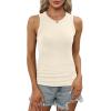 imageXIEERDUO Womens Summer Tops Racerback High Neck Tank Tops Casual Soft Basic Slim Fit Sleeveless 2 Pack012 Pack Black Beige