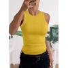 imageXIEERDUO Womens Tank Tops Ribbed Sleeveless Summer Shirts Round Neck Stretch010yellow