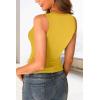 imageXIEERDUO Womens Tank Tops Ribbed Sleeveless Summer Shirts Round Neck Stretch010yellow