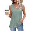 imageXIEERDUO Womens Tank Tops Sleeveless Eyelet Embroidery Summer Tops Dressy Casual Loose FitGreen