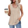 imageXIEERDUO Womens Tank Tops Sleeveless Eyelet Embroidery Summer Tops Dressy Casual Loose FitKhaki