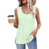 imageXIEERDUO Womens Tank Tops Sleeveless Eyelet Embroidery Summer Tops Dressy Casual Loose FitLight Green
