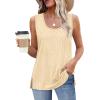 imageXIEERDUO Womens Tank Tops Sleeveless Eyelet Embroidery Summer Tops Dressy Casual Loose FitYellow