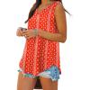 imageXIEERDUO Womens Tank Tops Summer V Neck Loose Fit Casual Flowy Floral Print Sleeveless S