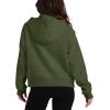 imageXIEEREDUO Womens Sweatshirts Half Zip Cropped Pullover Casual Quarter Zipper Hoodies Fall Outfits ClothesArmy Green
