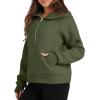 imageXIEEREDUO Womens Sweatshirts Half Zip Cropped Pullover Casual Quarter Zipper Hoodies Fall Outfits ClothesArmy Green