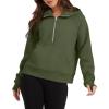 imageXIEEREDUO Womens Sweatshirts Half Zip Cropped Pullover Casual Quarter Zipper Hoodies Fall Outfits ClothesArmy Green
