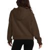 imageXIEEREDUO Womens Sweatshirts Half Zip Cropped Pullover Casual Quarter Zipper Hoodies Fall Outfits ClothesDark Browm