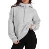 imageXIEEREDUO Womens Sweatshirts Half Zip Cropped Pullover Casual Quarter Zipper Hoodies Fall Outfits ClothesGrey