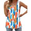 imageXIEERDUO Summer Tank Tops for Women Square Neck Loose Fit Casual Fashion Flowy Sleeveless02colorful