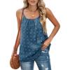 imageXIEERDUO Tank Top for Women Adjustable Spaghetti Strap Camisole Sleeveless Pom Pom Chiffon Blouses08navy Blue