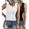 imageXIEERDUO Womens Summer Tops Racerback High Neck Tank Tops Casual Soft Basic Slim Fit Sleeveless 2 Pack002 Pack Black White