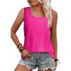 imageXIEERDUO Womens Tank Tops Sleeveless Eyelet Embroidery Summer Tops Dressy Casual Loose FitHot Pink