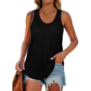 imageWomens Tank Tops Racerback Loose Shirts for Women Summer01black