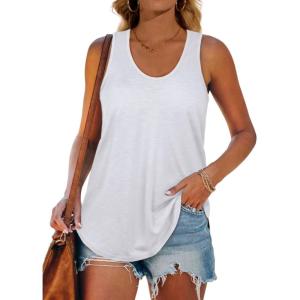 imageWomens Tank Tops Racerback Loose Shirts for Women Summer02white