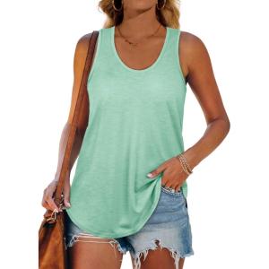 imageWomens Tank Tops Racerback Loose Shirts for Women Summer03lakegreen