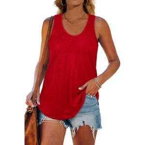 imageWomens Tank Tops Racerback Loose Shirts for Women Summer17red