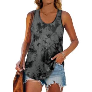 imageWomens Tank Tops Racerback Loose Shirts for Women Summer50black Tiedye