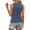imageSummer Tops for Women 3 Pack Ribbed Summer Casual Sleeveless Crew Neck Solid Color Undershirt Black Grey Blue L