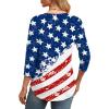 imageXIEERDUO 34 Length Sleeve Womens Tops Round Neck Casual Tunic Tops Basic Pleated Shirts Loose Fit 2025Flagwhite