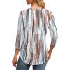 imageXIEERDUO 34 Length Sleeve Womens Tops Round Neck Casual Tunic Tops Basic Pleated Shirts Loose Fit 2025Patternedbrown Printed