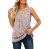 imageXIEERDUO Ladies Tank Tops Loose Casual Chiffon Sleeveless Tanks Dressy Floral Print L