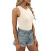 imageXIEERDUO Sleeveless Tops for Women 3 Pack Crew Neck Undershirt Casaul Shirts Black Beige Grey M