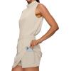 imageXIEERDUO Two Piece Skirt Sets for Women Summer Beach Vacation Outfits Mock Neck Tops Tennis Skirt Lounge Matching SetsBeige